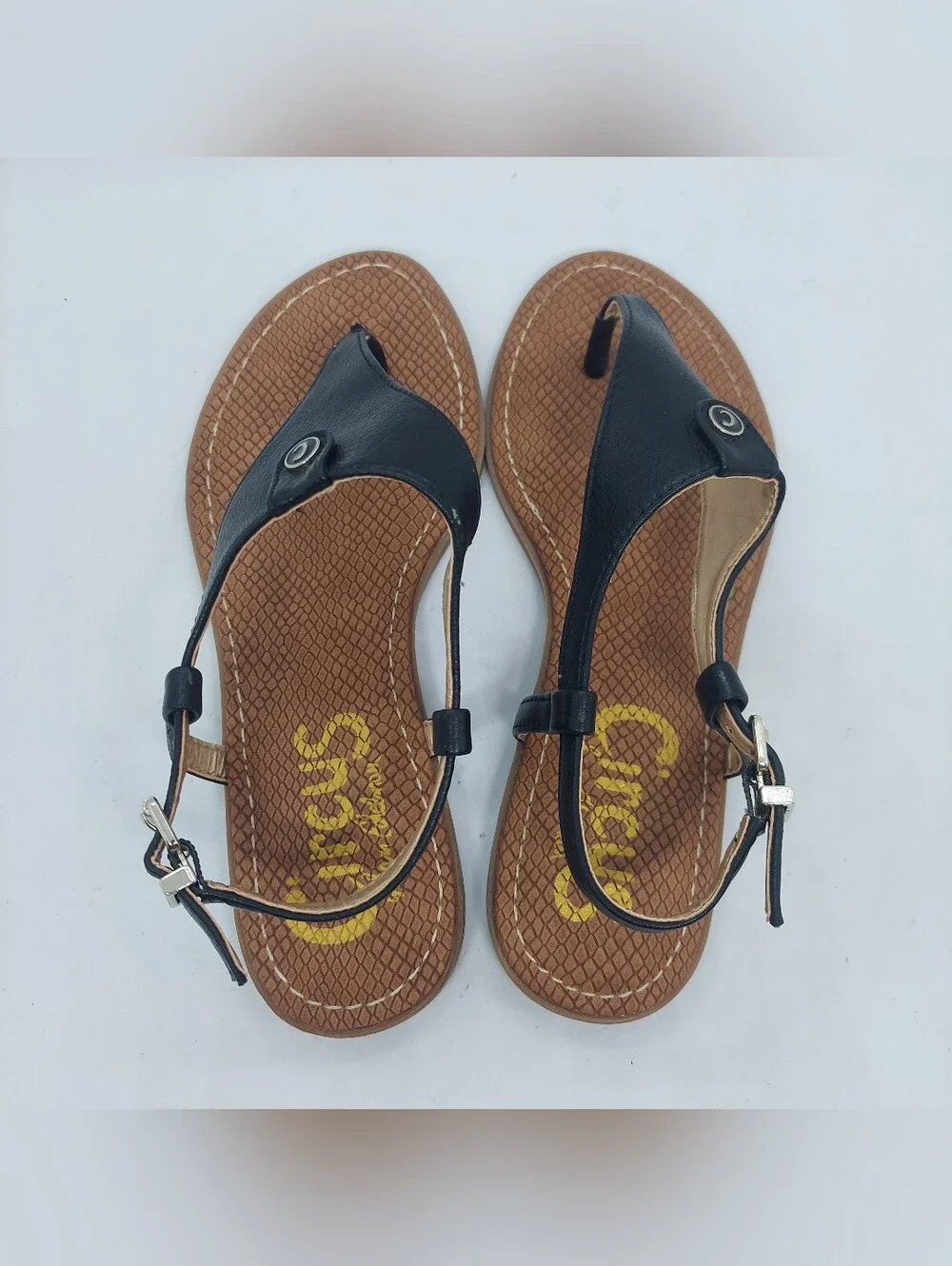 Circus By Sam Edelman Carolina Thong Sandals Black Flats Womens size 5.5M